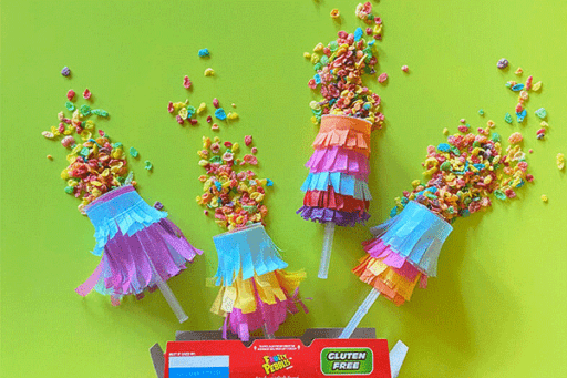Fruity PEBBLES confetti poppers craft