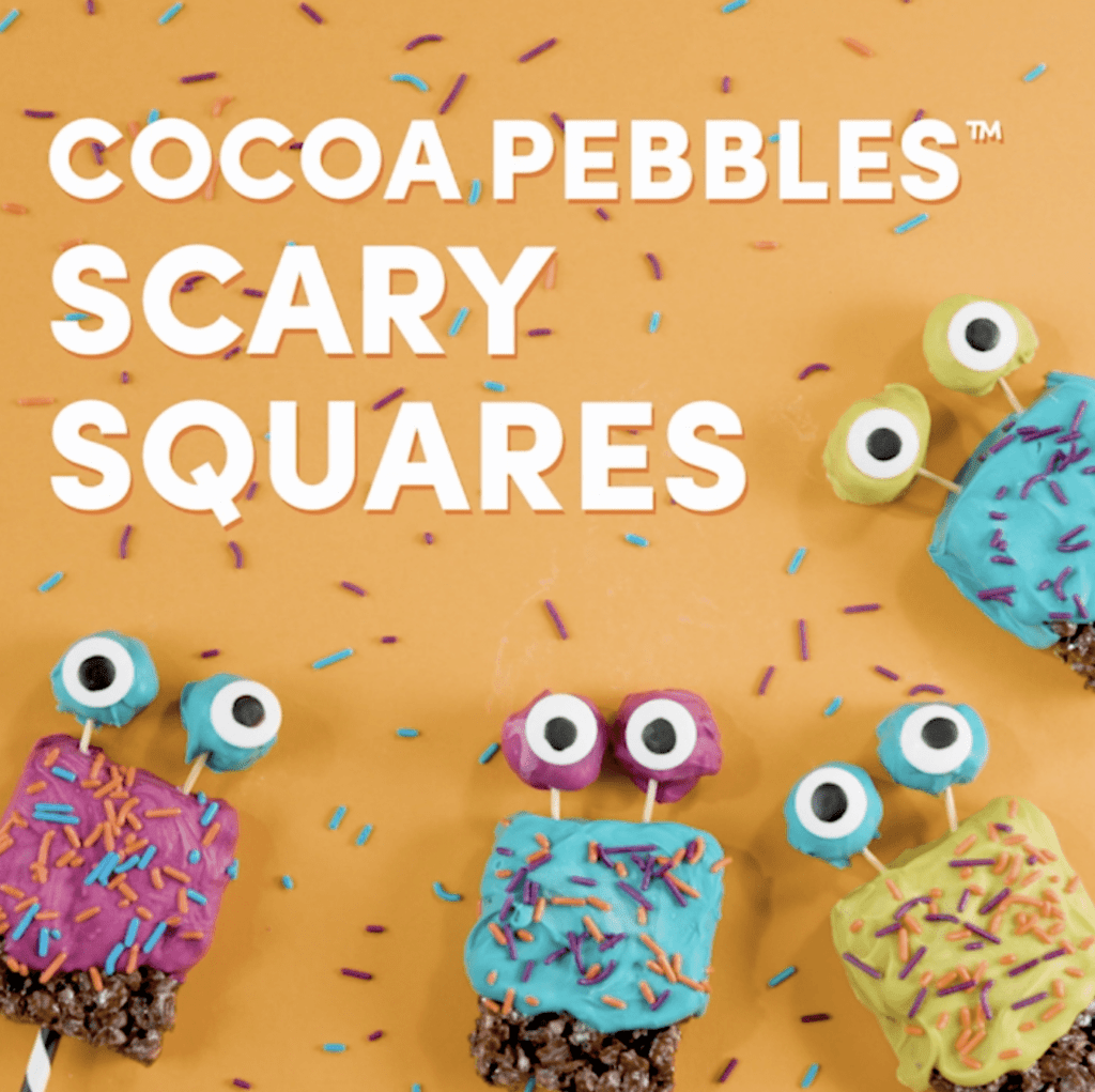 Cocoa PEBBLES scary squares recipe
