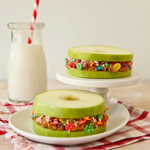 Fruity PEBBLES Apple and Peanut Butter Stackers recipe